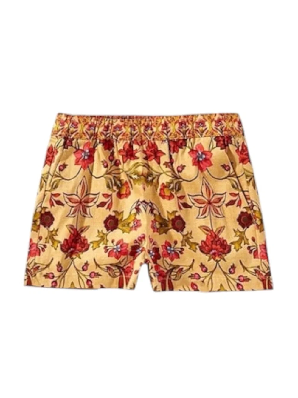 A Loves A Girls 2 Piece Set Yellow Top Floral Shorts Size M 9-10 Puff